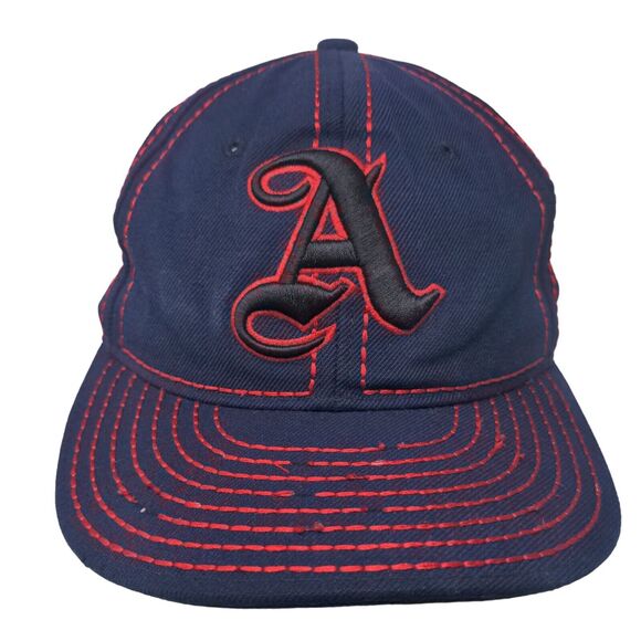 Pit Bull Men's Fitted Hat Blue Red Embroidered A Big Logo 100% Acrylic - Picture 1 of 7